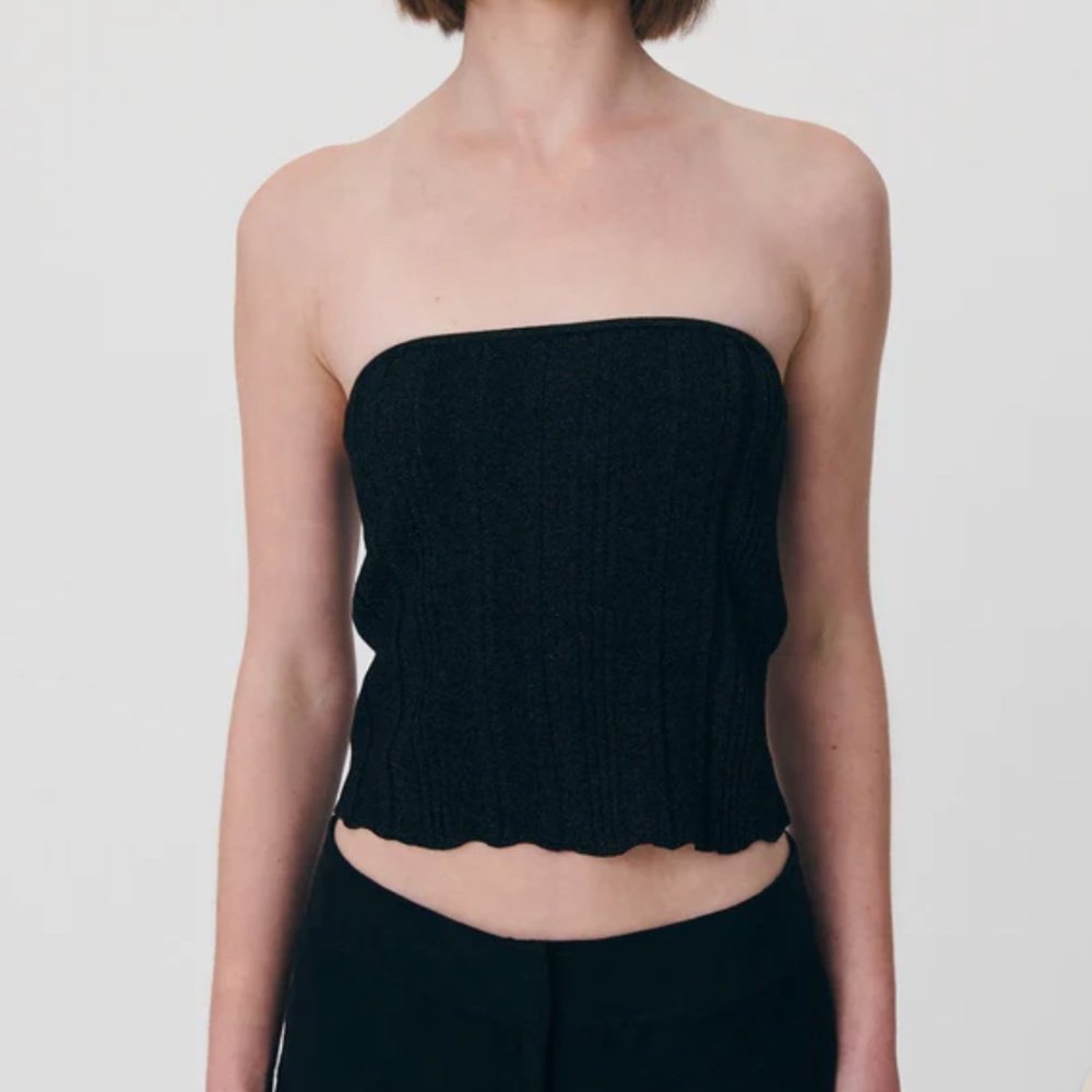 Rowie the Label JOJO KNIT BANDEAU SILVER BLUE